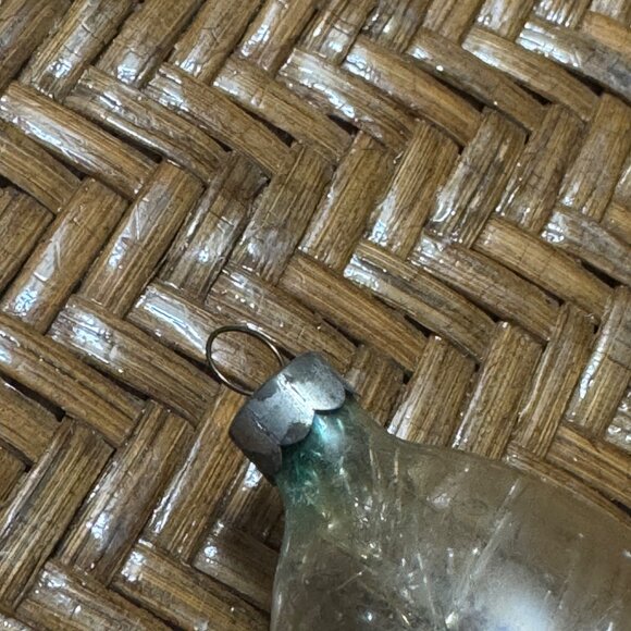 Vintage WWII Era Unsilvered With Tinsel Inside Christmas Ornament - Picture 3 of 5